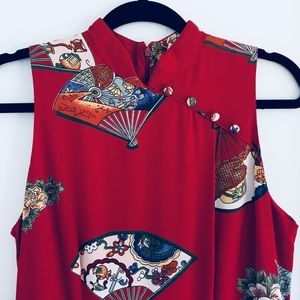 Vintage Cache Long Sleeveless Dress | Fun Print!